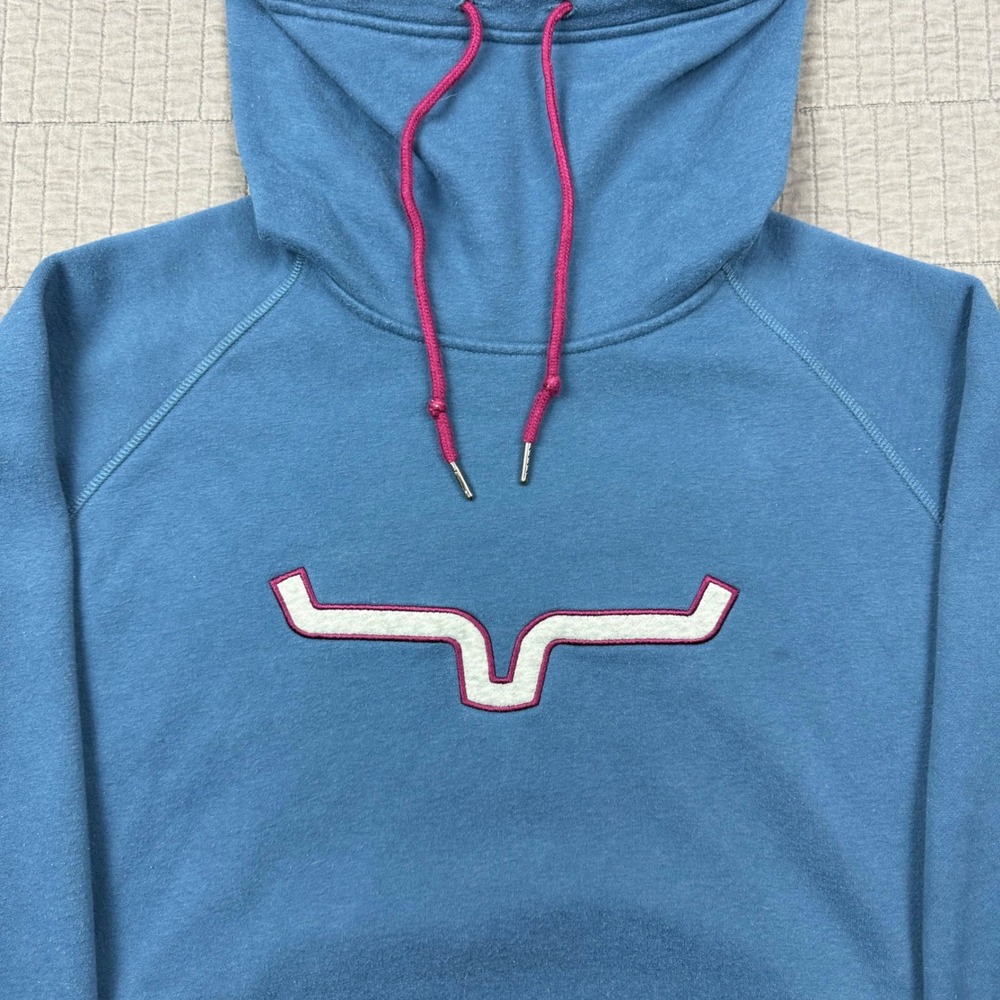 Kimes Ranch Hoodie Women XL Blue Two Scoop Fleece Pullover Sweatshirt Western - Picture 2 of 14